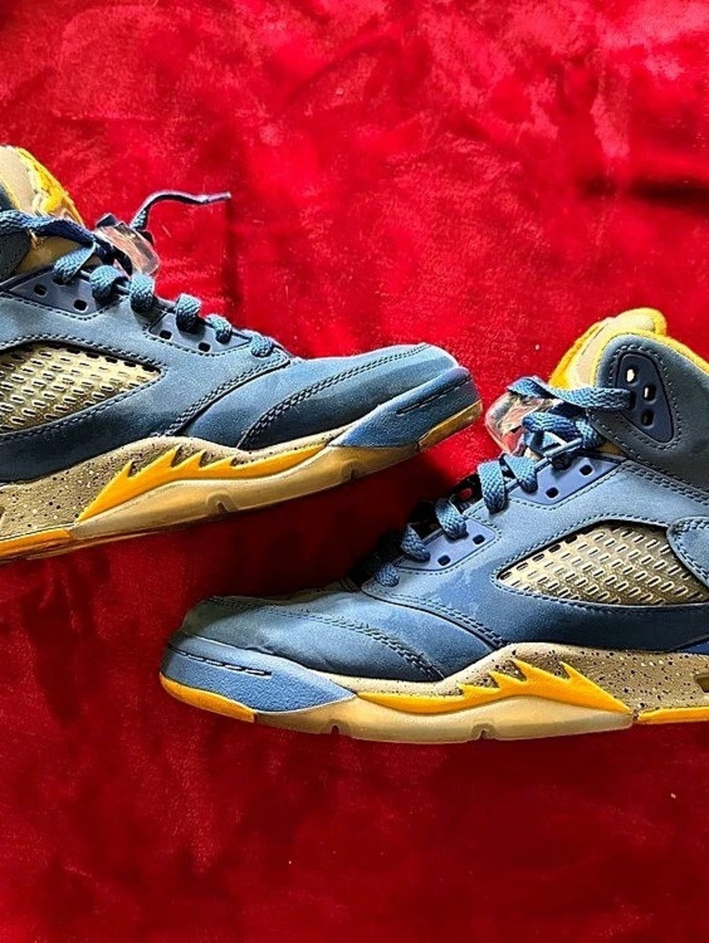Nike Air Jordan 5 High Top Sneakers in Blue & Yellow